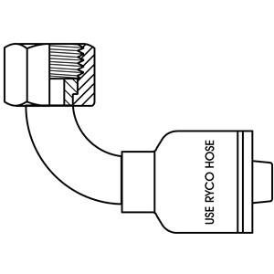 CX121 T2000 Pressnippel ORFS 90º böj