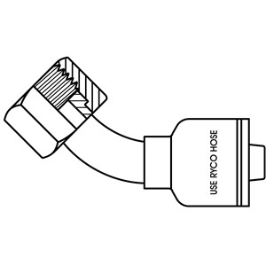 CX122 T2000 Pressnippel ORFS 45 böj