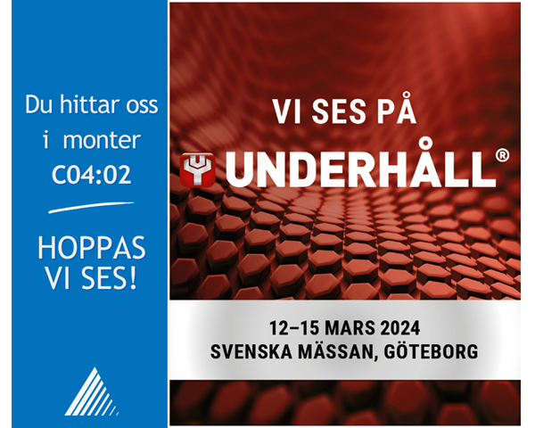 Vi ställer ut på Underhållsmässan 2024