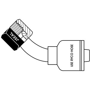 CX017 T2000 Pressnippel inv UNF JIC 45° böj