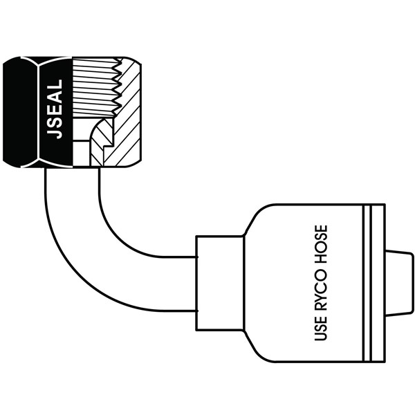 CX016 T2000 Pressnippel inv UNF JIC 90º böj